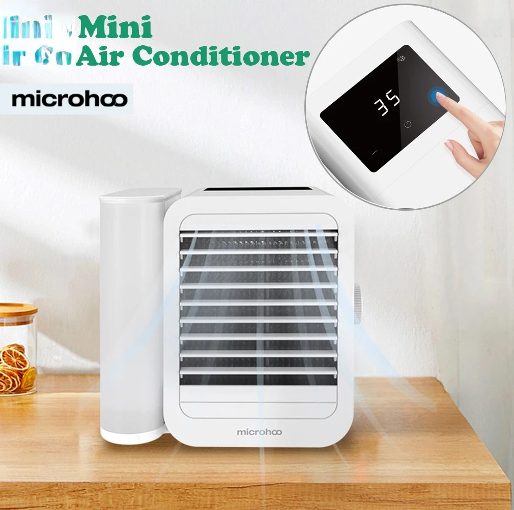 

Newest YOPIN Microhoo 3 In 1 Mini Air Conditioner Water Cooling Fan Touch Screen Timing Artic Cooler Humidifier Bladeless Fan