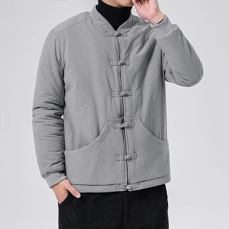 

Autumn and Winter New Men's Trendy Fashion Solid Color Cotton Coat Padded Thickening Warm Men's High-quality Wool Coat M-5XL