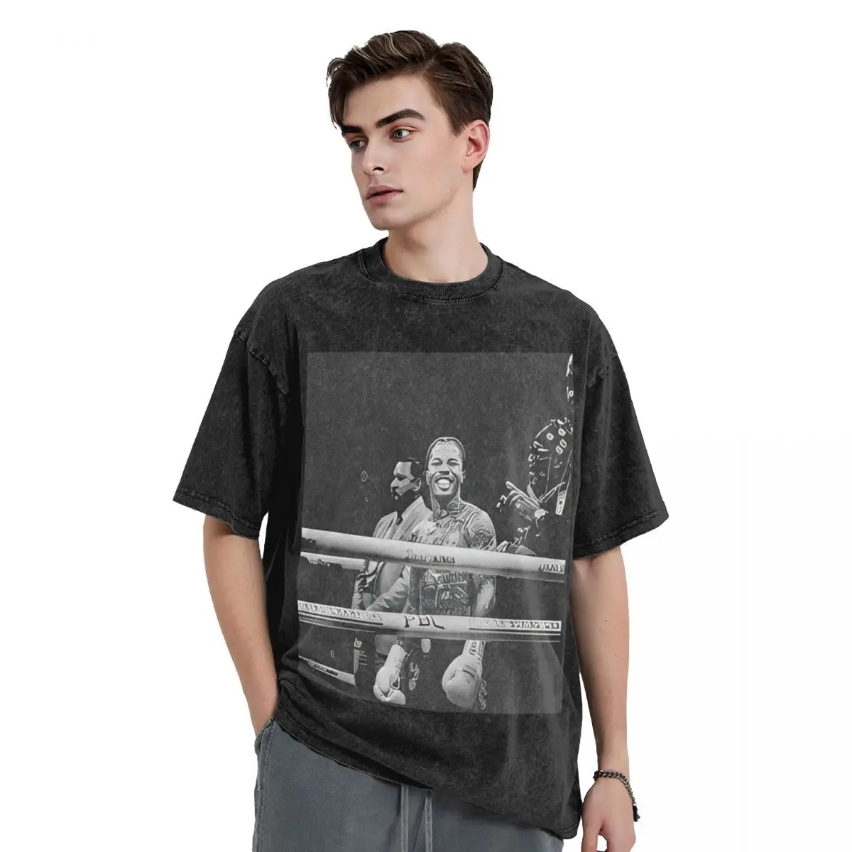 Винтажная промытая футболка Gervonta Davis простые футболки модная для мужчин летние Y2K