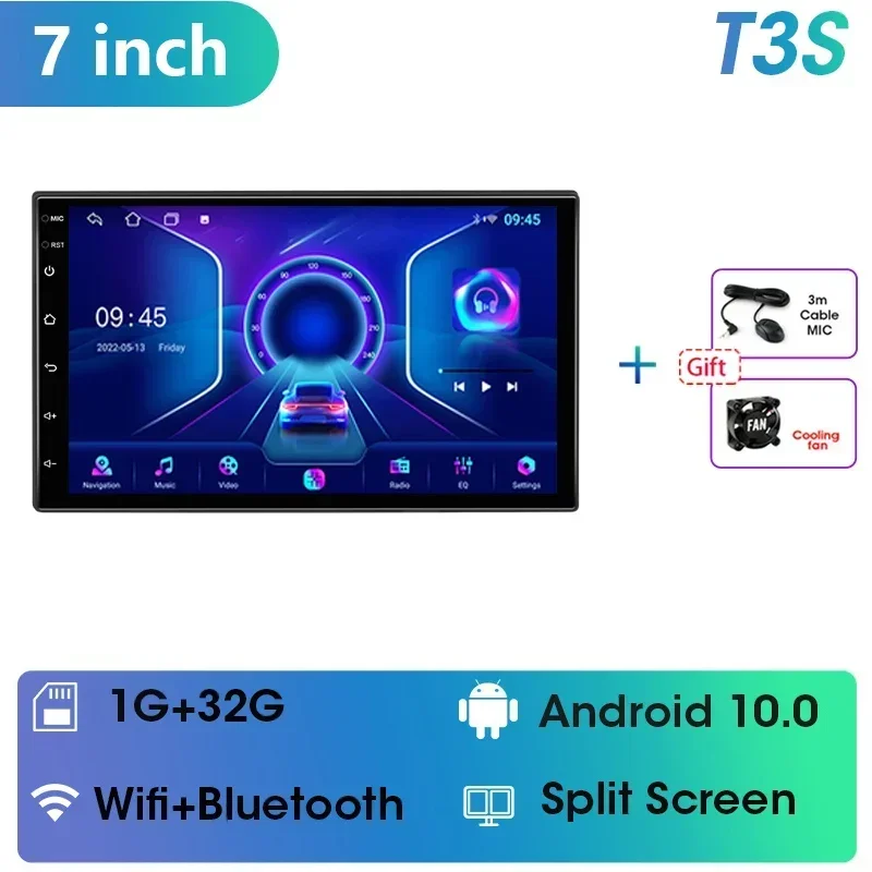 

Автомагнитола 2 din, с диагональю 7 дюймов, Android 11, универсальная, мультимедийная, видеопроигрыватель, GPS-навигатор, автомобильный DVD-плей для автомобиля, для нисби, киа, Honda, Toyota, VW