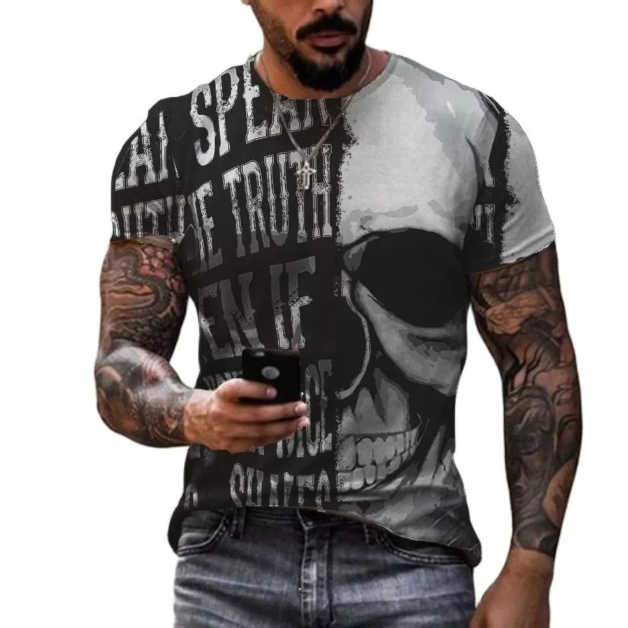 

2022NEW Pattern Men'S T-Shirt Horror O-Neck T-Shirt Summer Fashion Top Boy Clothing Large Size Streetwear Men'S Hip Hop