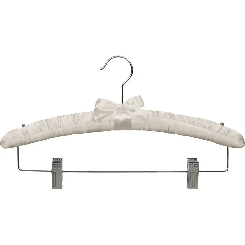 

Hanger Satin Padded Combo Hanger, Ivory with Chrome Hardware, Box of 12