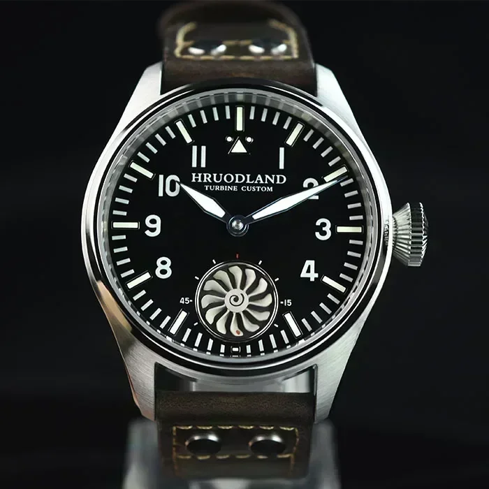 Hruodland Turbo Custom Pilot Watch для мужчин ST3620 механизм механический фотосветящийся сапфир