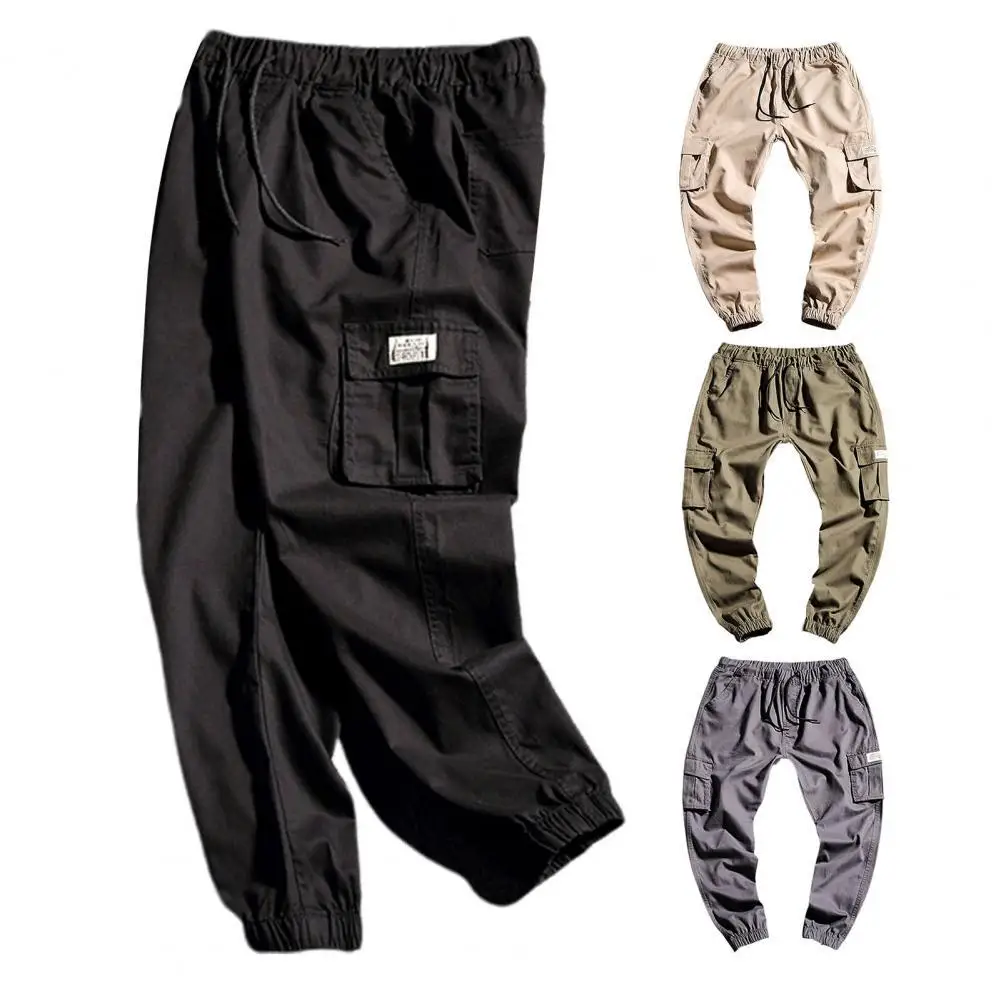 

Simple Deep Crotch Pure Color Cargo Pants Cargo Pants Frim Stitching Soft