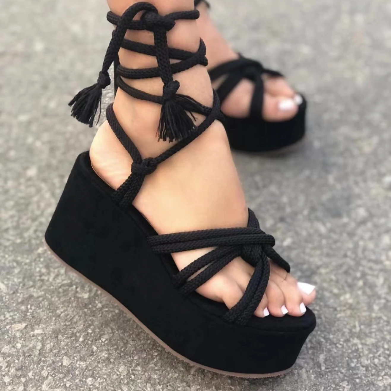 

Women's Shoes Platform Sandals Women's Comfortable Wedge Heels High Heels 2022 New Ladies Sandals Ladies Summer Plus Size 43