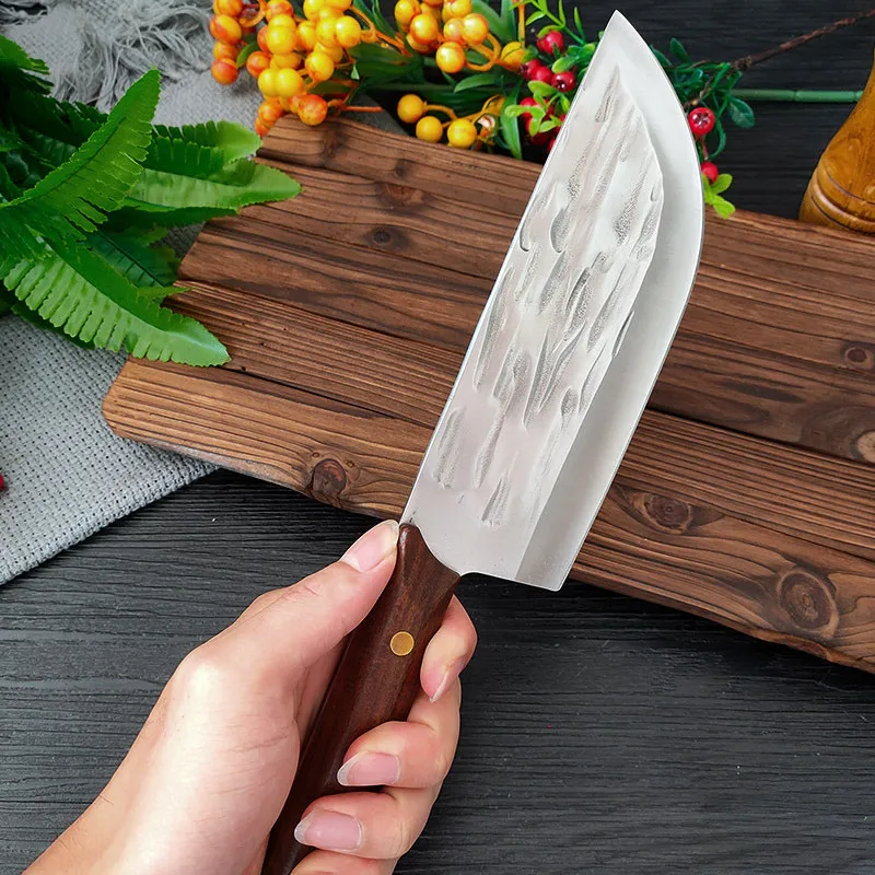 Полный кухонный нож TANG шеф-повара ножи из высокоуглеродистой стали для нарезки