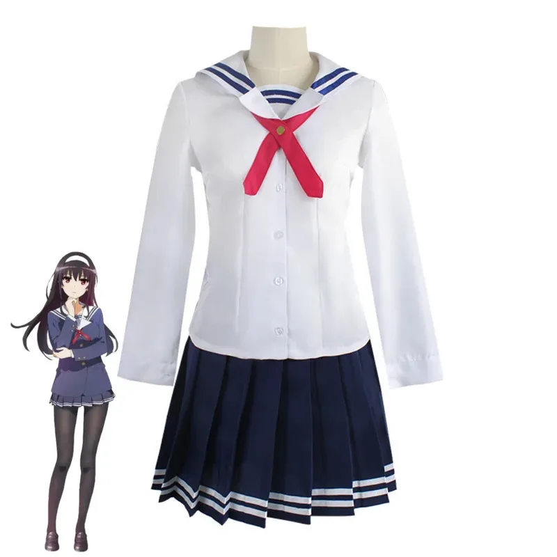 Фото CyAnime Saekano: How Raise A Boring Girlfriend Kasumigaoka Utaha Косплей Костюм JK Школьная форма Пальто Парик Мужчина Женщина Милый Su №4