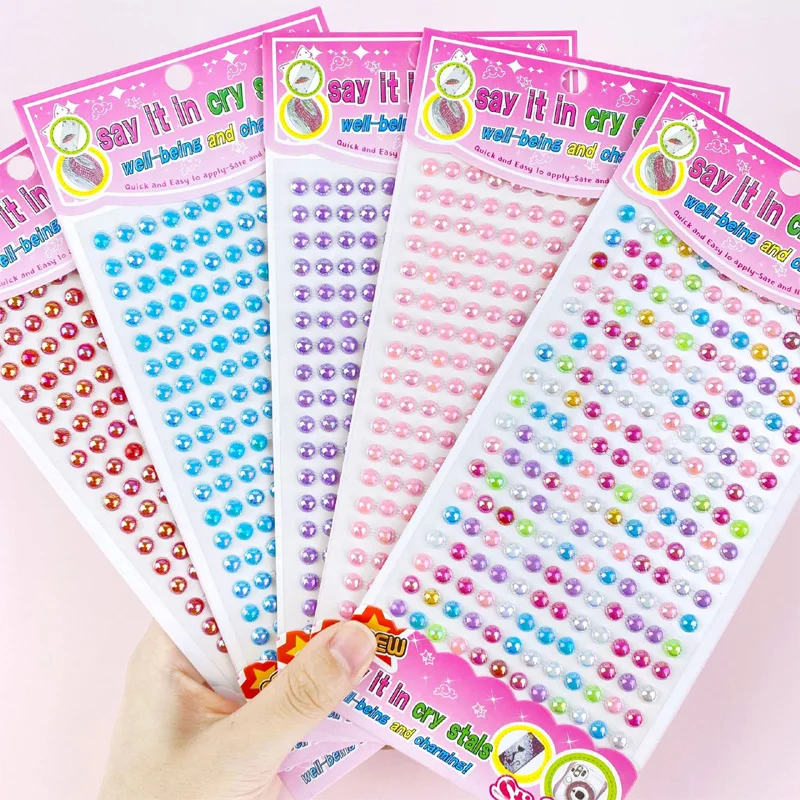 

6mm Acrylic Crystal Stickers Colorful Rhinestone Self Adhesive Diamond DIY Sticker for Phone Case Decoration