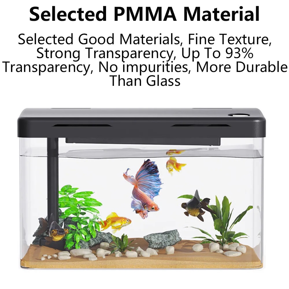 Hd аквариум прозрачный экологичный фотоаквариум для гостиной и офиса фильтр с