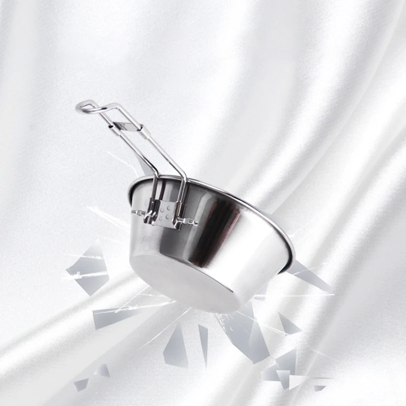 

Foldable Handle Save Space 304 Stainless Steel Camping Picnic Bowl Sierra Cup with Custom LOGO Outdoor Travel Graduated cup