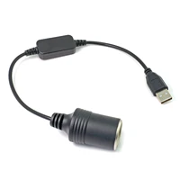 converter adapter wired controller usb port to 12v car cigarette lighter socket female power cord for xiaomi power bank car dvr