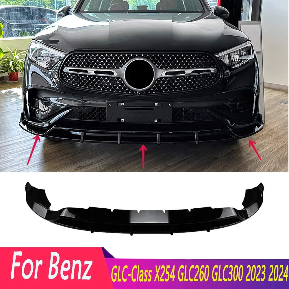 Фото Для Mercedes Benz GLC-Class X254 GLC260 GLC300 2023 2024, передний бампер автомобиля, диффузор, спойлер, сплиттер, комплекты кузова №1