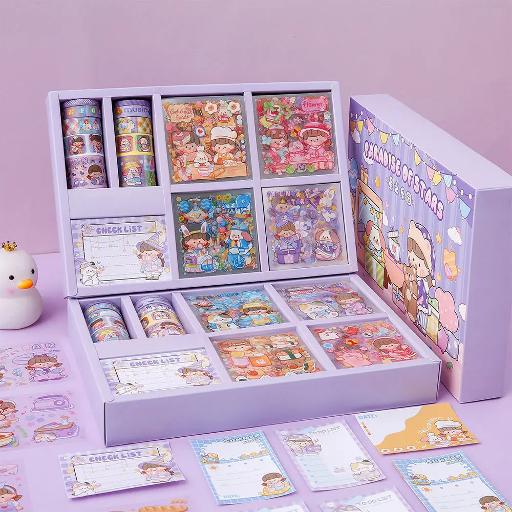 

160 Piece Cute Cartoon Character Stickers Tape Sticky Notes Scrapbooking Journal Diary Planner Notebook Decoration Materials