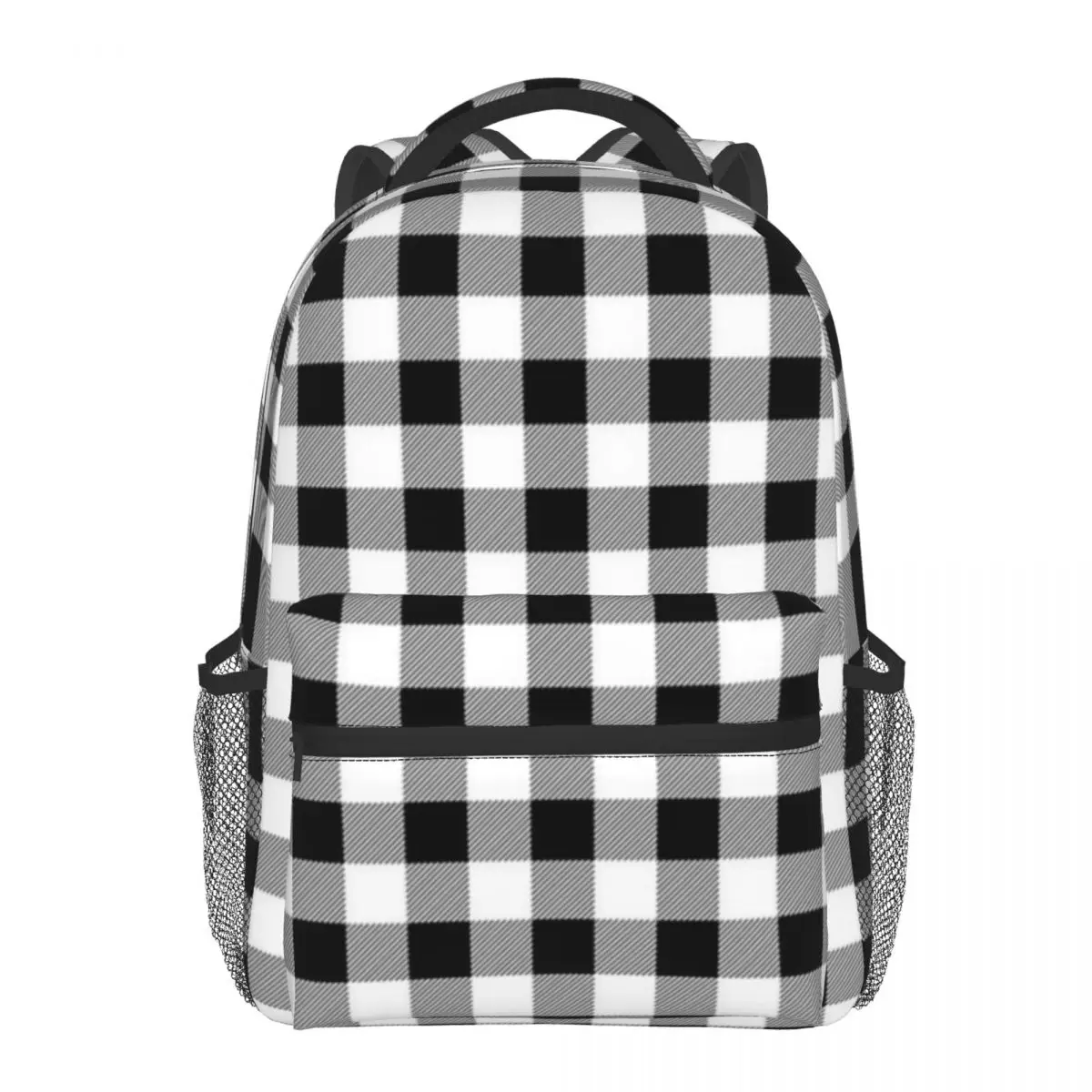 

Men Women Black White Backpack Teenage Laptop School Bag Sport Satchel