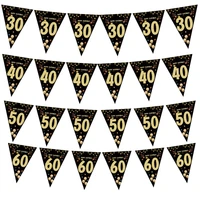 black gold happy birthday banner 30 40 50 60 year birthday banner party backdrops decoration adult birthday party decorations