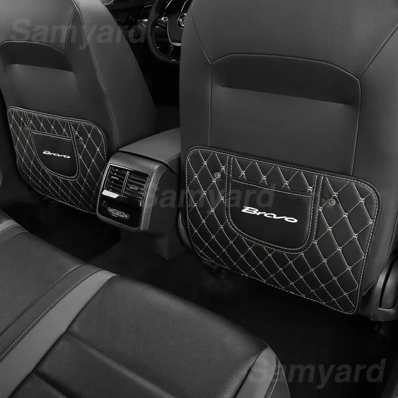 

For Fiat 500 Argo Bravo Punto PU Leather Car Seat Back Cover Protector Anti Kick Pad