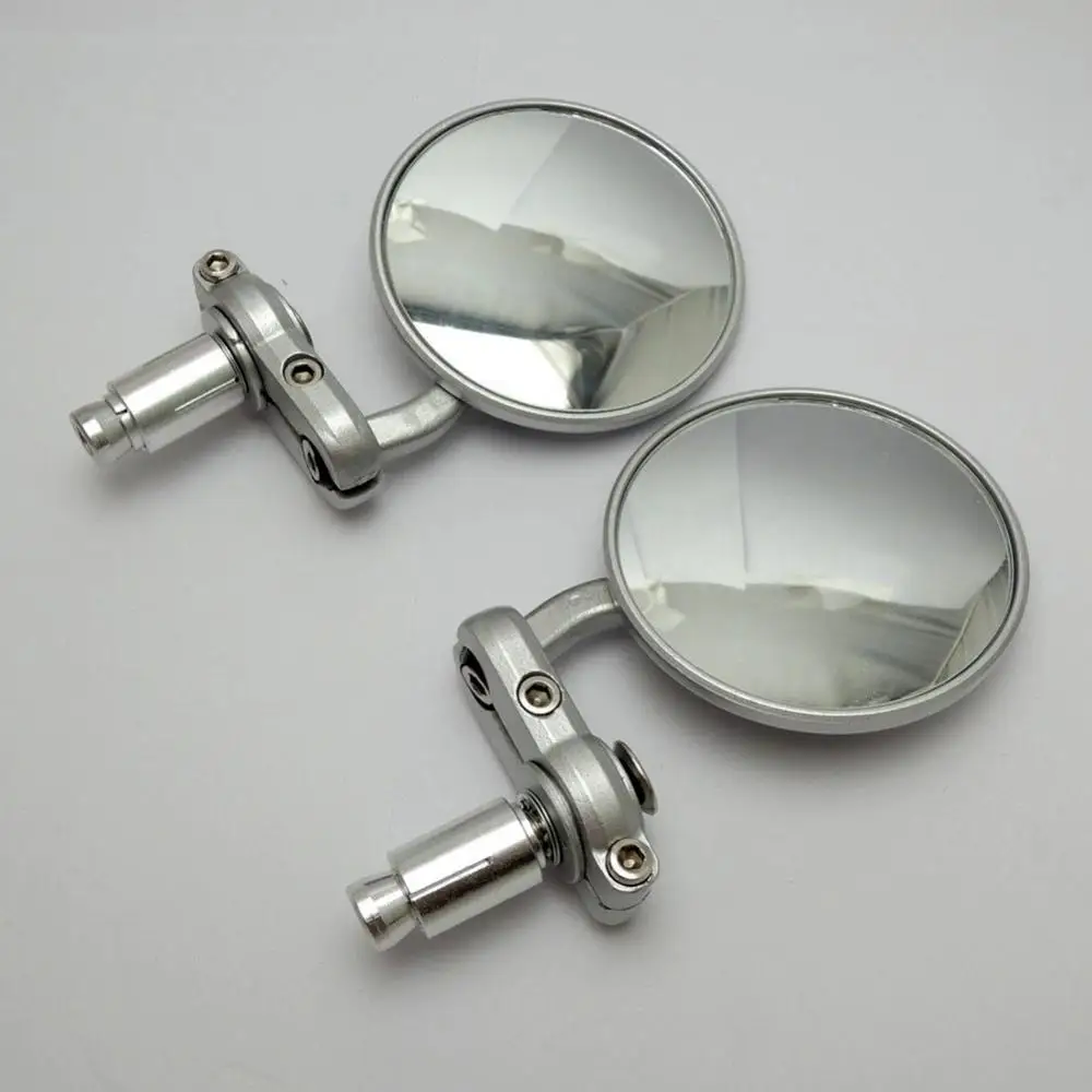 

Round Universal Handlebar Side Mirror 1 Pair 7/8inch End Motorcycle Rearview