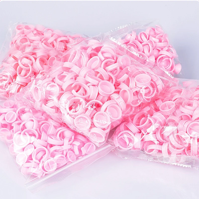 

100Pcs Disposable Tattoo Ink Caps Microblading Permanent Pigment Cap Ring Makeup Eyelash Glue Nail Gel Tattoo Ring Cup Container