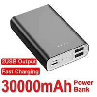 fast charging power bank portable 30000mah charger 2 1a 2usb output external battery for iphone xiaomi
