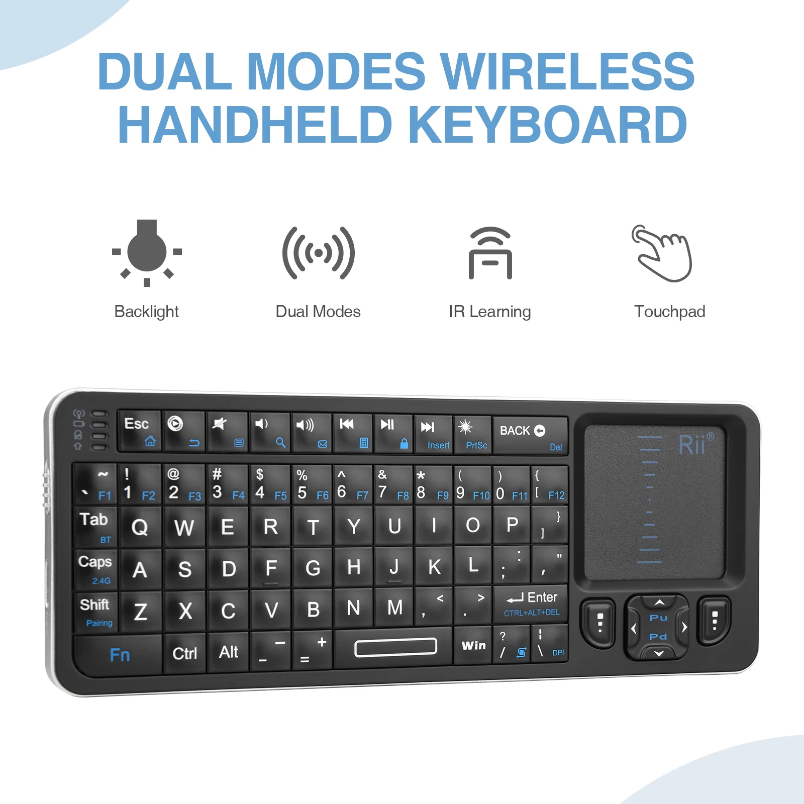 

2.4G Mini Wireless Keyboard with Touchpad Mouse Combo,Rii K06 Keyboard Controller, Compatible with Android TV Box/PC/Tablets/PS4
