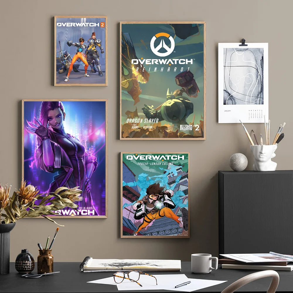 Винтажный Плакат Overwatch Game Клейкий Настенный Художественный Декор Для Домашнего