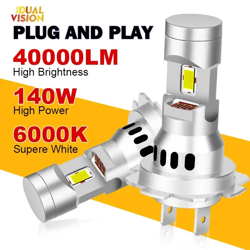 

H7 LED 40000LM Auto Bulbs Fog Bulb Lights 13.5V Fan Cooling 140W Plug&play 1:1 Mini LED 6000K LED Turbo Car Headlight as Halogen