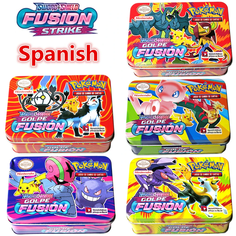 

42 шт./компл. карты Pokemon, железная коробка TAKARA TOMY Fusion Games, хобби, коллекционные предметы, коллекционная игра для детей