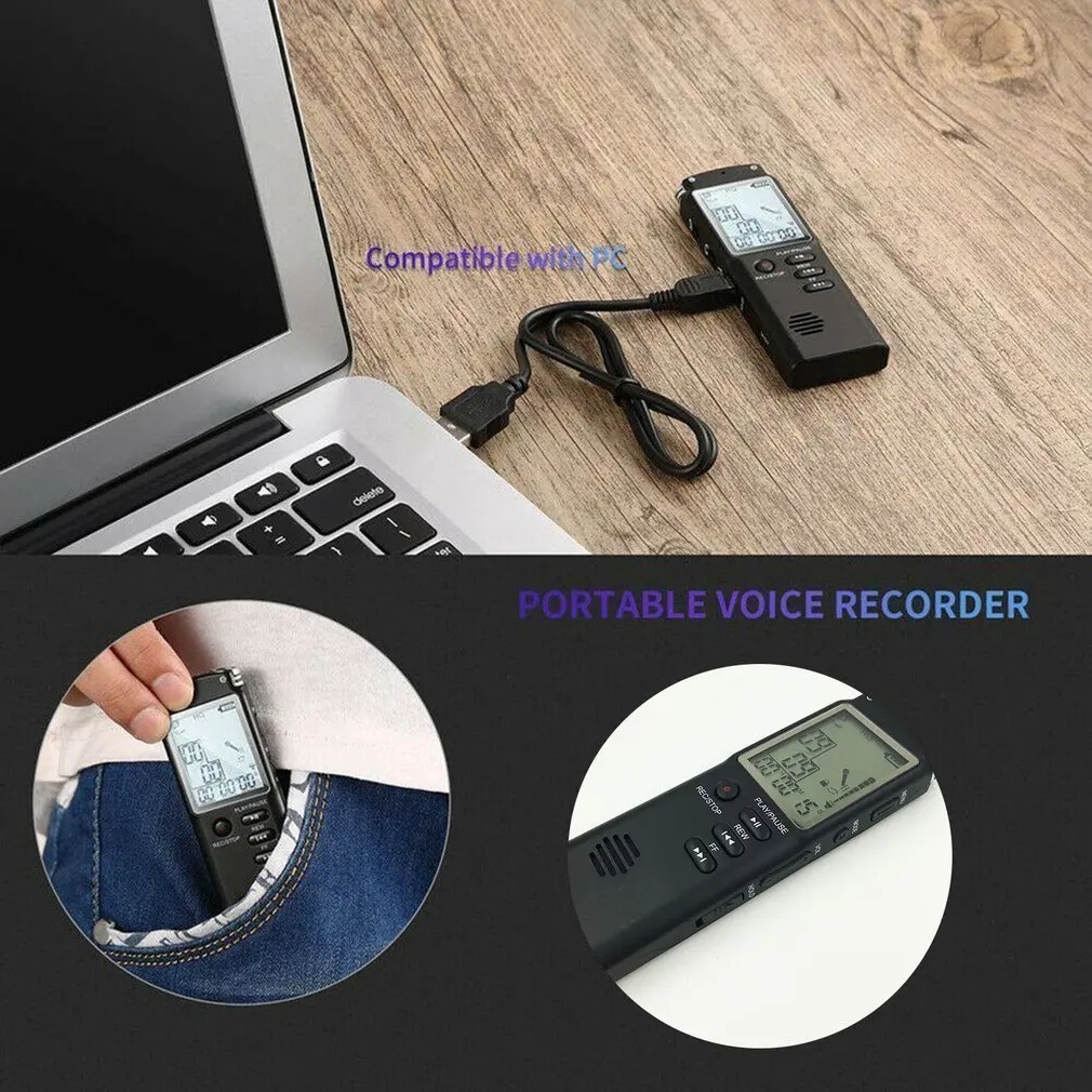 Профессиональный диктофон 8 ГБ/16 ГБ/32 ГБ USB 96 часов цифровой Аудио Диктофон с WAV