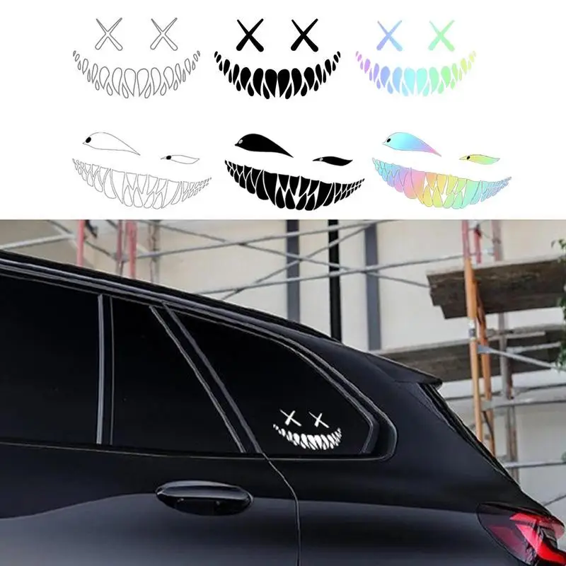

PVC Smile Teeth Decals Funny Car Stickers Mobiles Products Decoration Cute Car Sticker PVC Smile Teeth Decals Universal Wall
