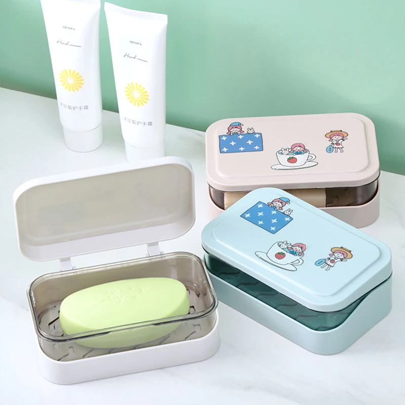 

Portable Soap Holder For Home Bathroom Storage For Soap Dish Waterproof Bathroom Products High Capacity Gadgets For Home