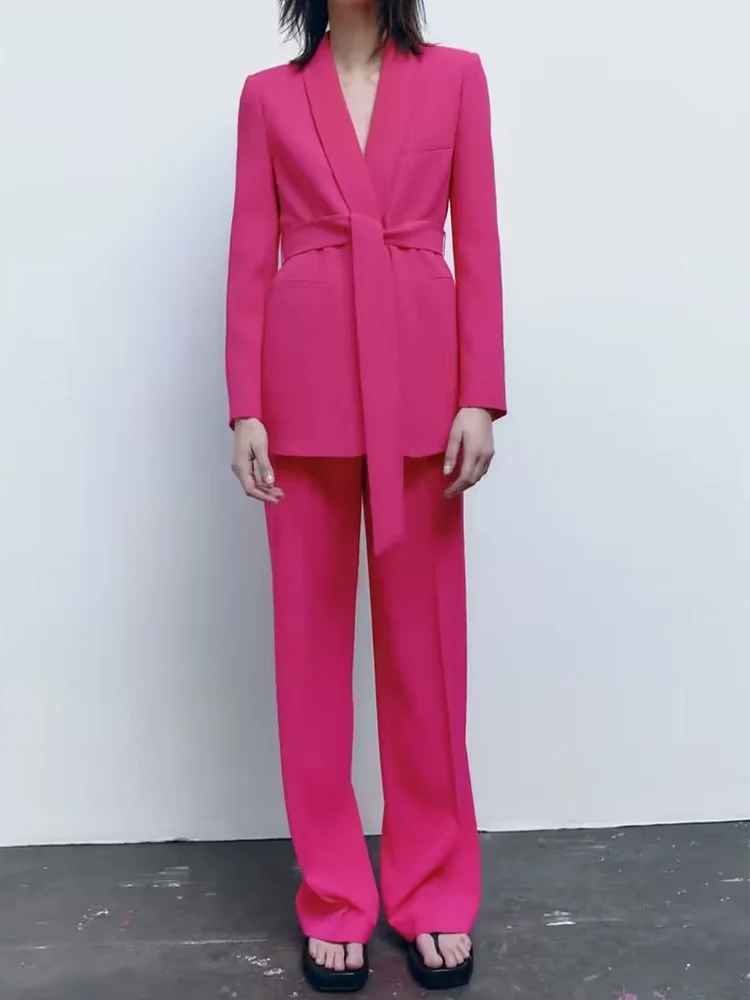 Kumsvag 2023 Women Spring Pant Suits 2 pieces sets Casual Blazers Coats and Trousers Female Elegant Street Two Suit Clothing