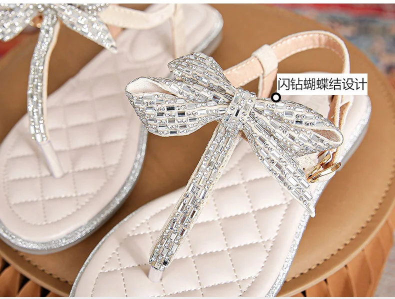 Сандалии женские летние с бантом красивые босоножки повседневная обувь на