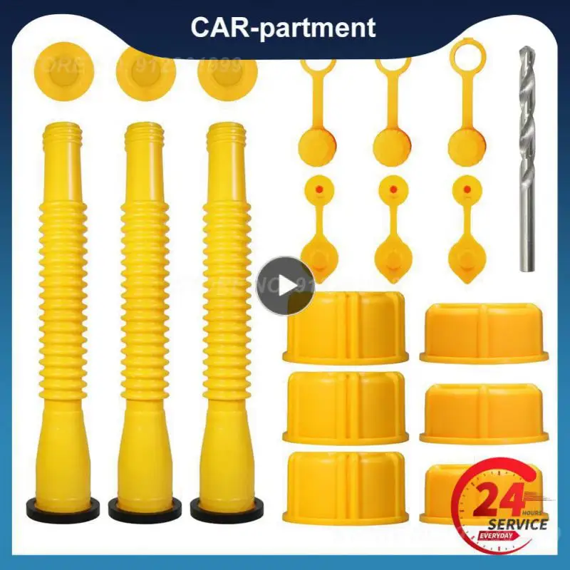 

Yellow Gas Can Spout Replacement 1set Durable Gas Tank Nozzle Kit Practical Gas Can Nozzle Car Supplies Plastic Portable