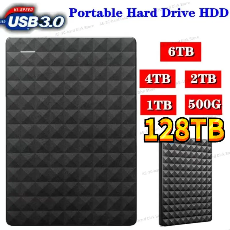 

Portable Expansion HDD 4TB Solid State Drives 128TB 64TB Hard Drive USB 3.0 External HDD 2.5inch Hard Disk for desktop/notebook
