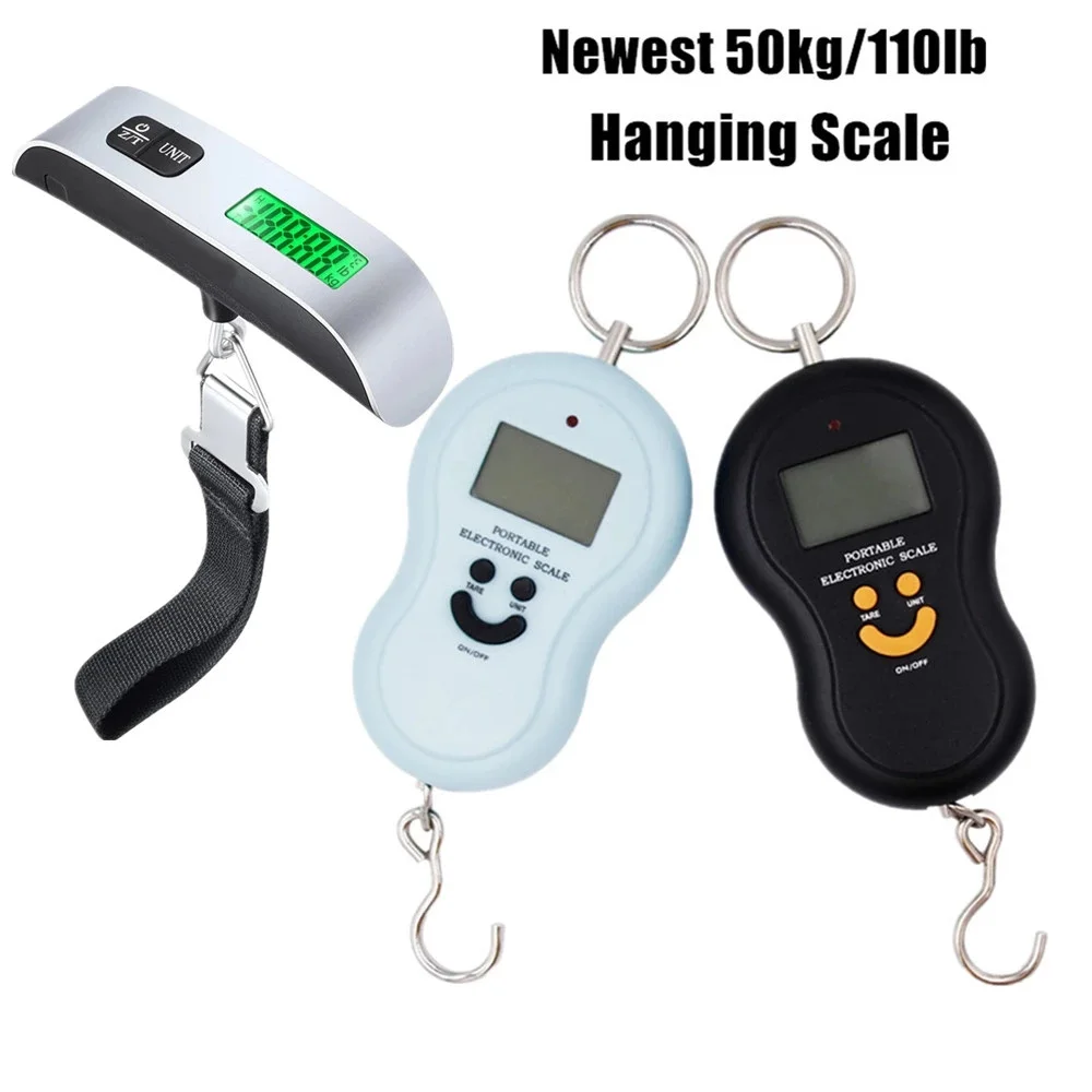 

Portable 50Kg 10g Hanging Scale Digital Scale BackLight Electronic Fishing Weights Pocket Scale Luggage Scales Black