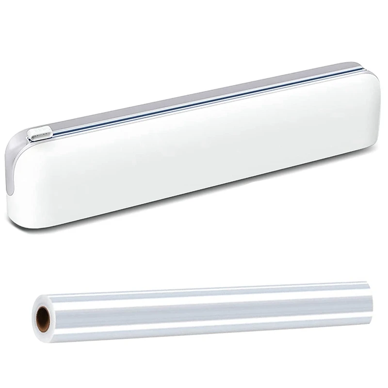 

Refillable Plastic Wrap Dispenser, Cling Wrap Dispenser With Slide Cutter, Reusable Food Wrap Dispenser, Foil And Cling