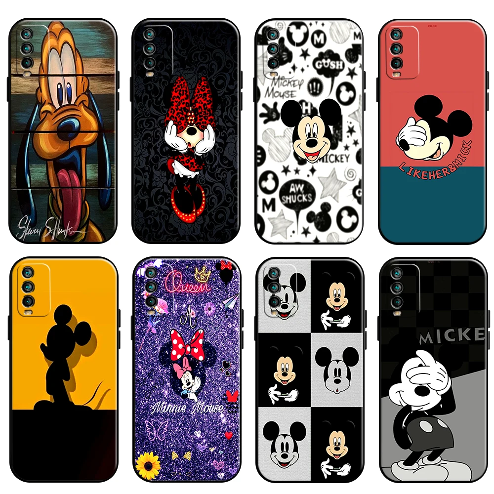 

Mickey Minnie Mouse Piuto Phone Case For Xiaomi Redmi 9T Funda Carcasa Liquid Silicon Black Coque