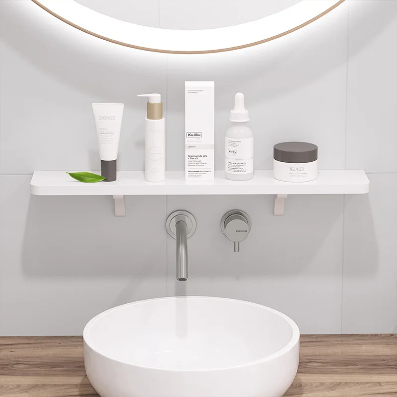 

24.5in Self-adhesive Bathroom Shelves Wall Mounted Shower Caddy Over Sink Shelf Kitchen Storage Rack Home Organizer Accessories