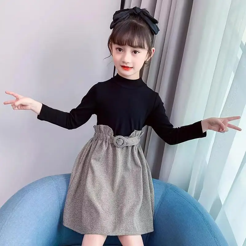 

Новинка 2022, детское платье для девочек, платья в клетку, детское платье с длинным рукавом, детская одежда принцессы, одежда на весну и осень