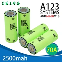 2022 newest a123 26650 rechargeable battery m1b 26650 2400mah 2500mah 70a 3 7v li ion high discharge battery