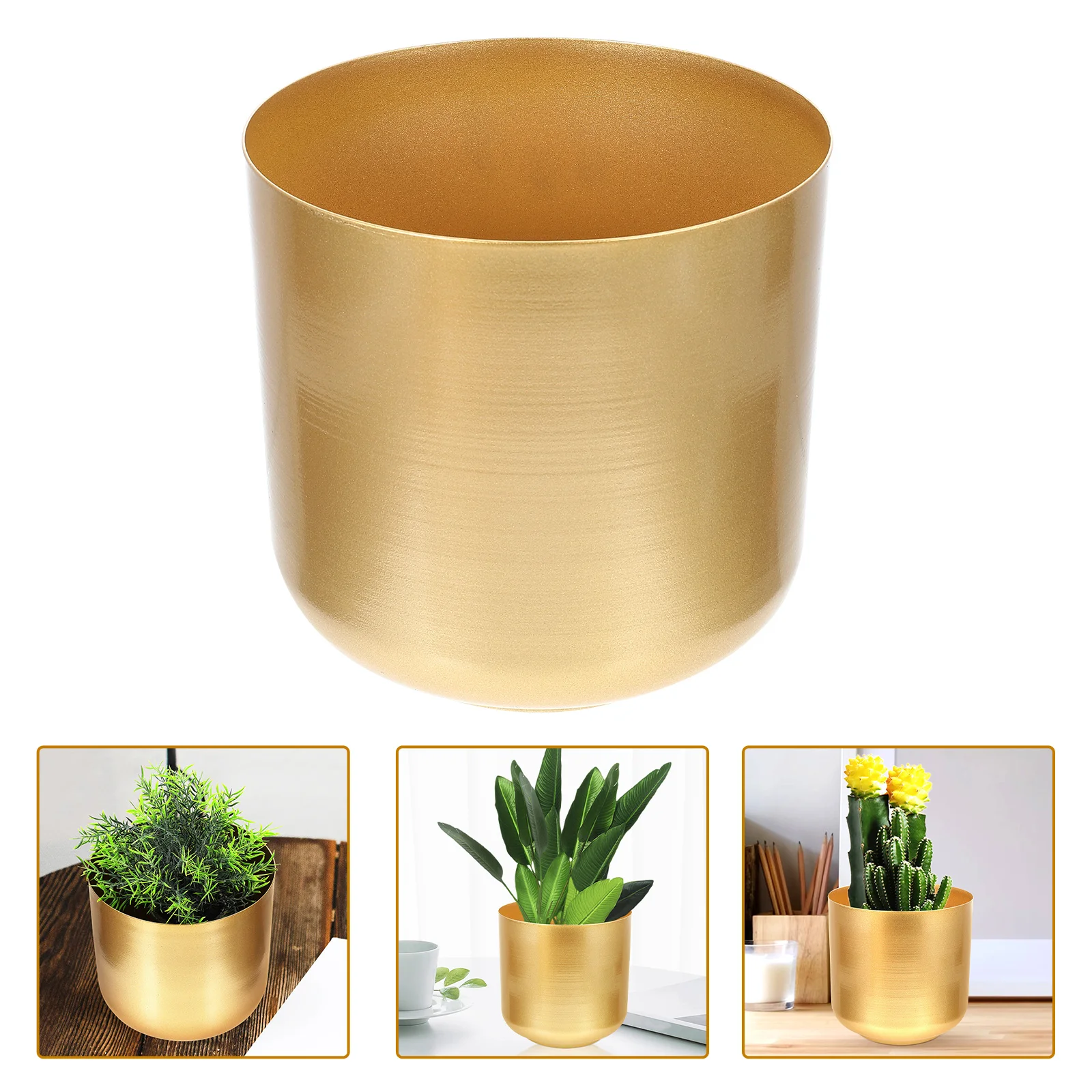 

Pot Planter Metal Flower Pots Iron Vase Planters Succulent Bucket Rustic Decorative Container Indoor Gold Bonsai Holder Outdoor