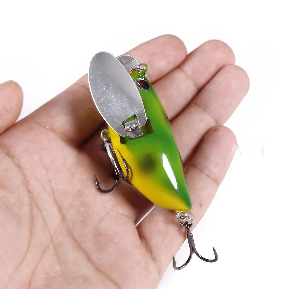 

6CM 12.5G Topwater Artificial Hard Bait Wobbler Popper Tackle Lifelike Bee Fishing Lures with Two Metal Spoon Accessories