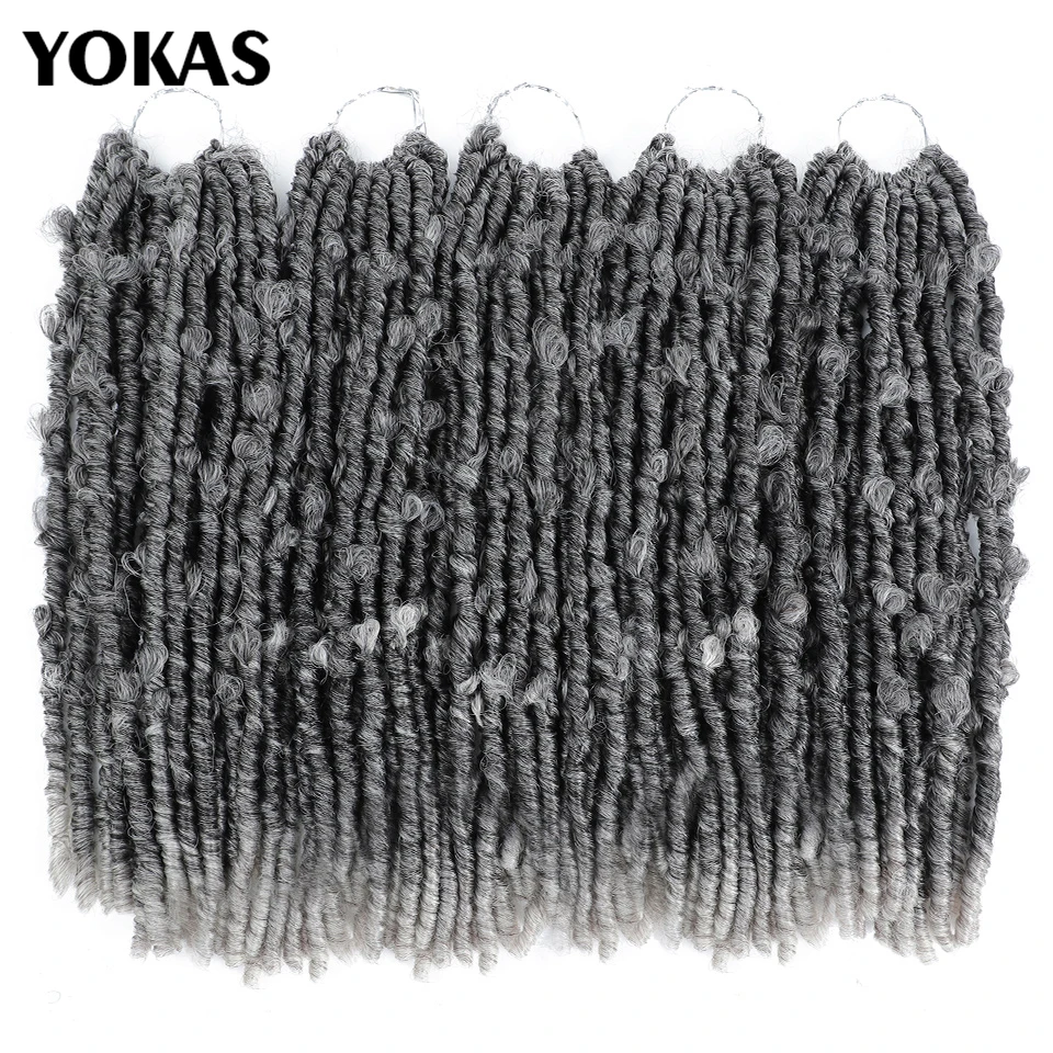 

Butterfly Locs Crochet Hair Pre-twisted Synthetic Crochet Braids 14Inches Messy Distressed Long Soft Locs Crochet Hair YOKAS