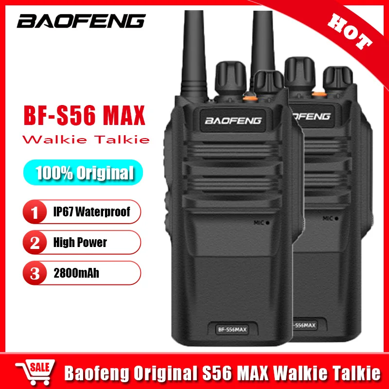 

Рация Baofeng S56 Max, дальность действия 10 км, водонепроницаемая, двусторонняя радиосвязь IP67, высокомощный приемопередатчик, портативное Любительское радио, 2 шт.