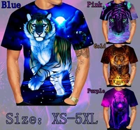 fashion menwomen couples t shirt 3d print dreamy tiger designed summer t shirt animal tops tees
