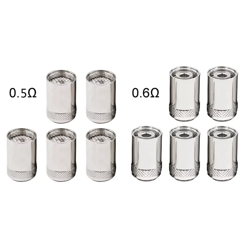 

jmt 5Pcs/Set Replacement Coil Heads For CUBIS / eGO AIO BF SS316 0.5/0.6 Ohm Retailsale Wholesales Drop Shipping aaa