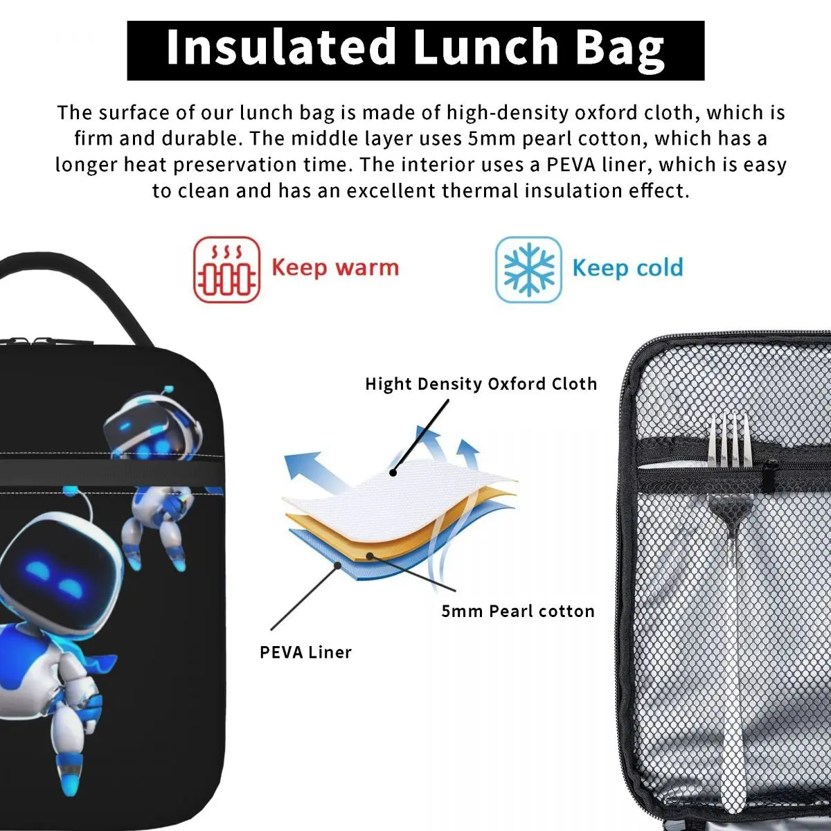 Аксессуары для Astrobot изолированные сумки обеда работы контейнер еды игровой