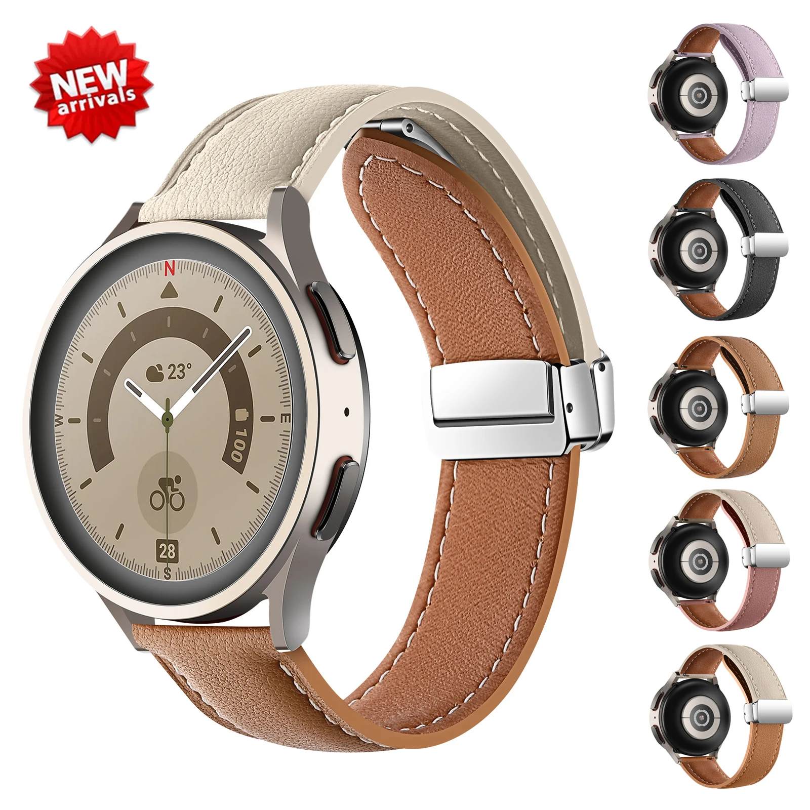 Genuine Leather Strap For Samsung Galaxy Watch 4 5 pro 40mm 44mm 45mm 42mm 46mm active 2 bracelet for Huawei GT2/3 pro band