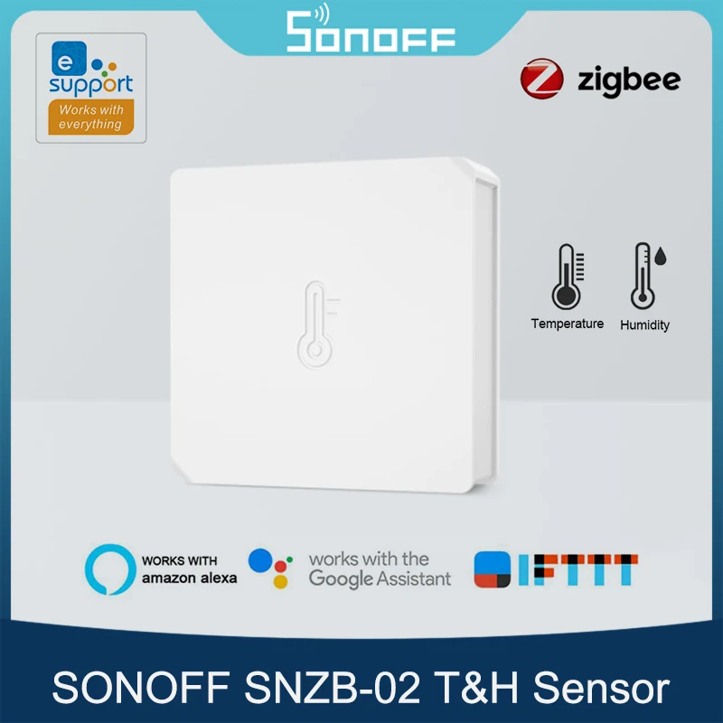 

Датчик влажности и температуры SONOFF SNZB-02 ZigBee, измеритель влажности и влажности, работает с приложением ZBBridge Alexa Google Home