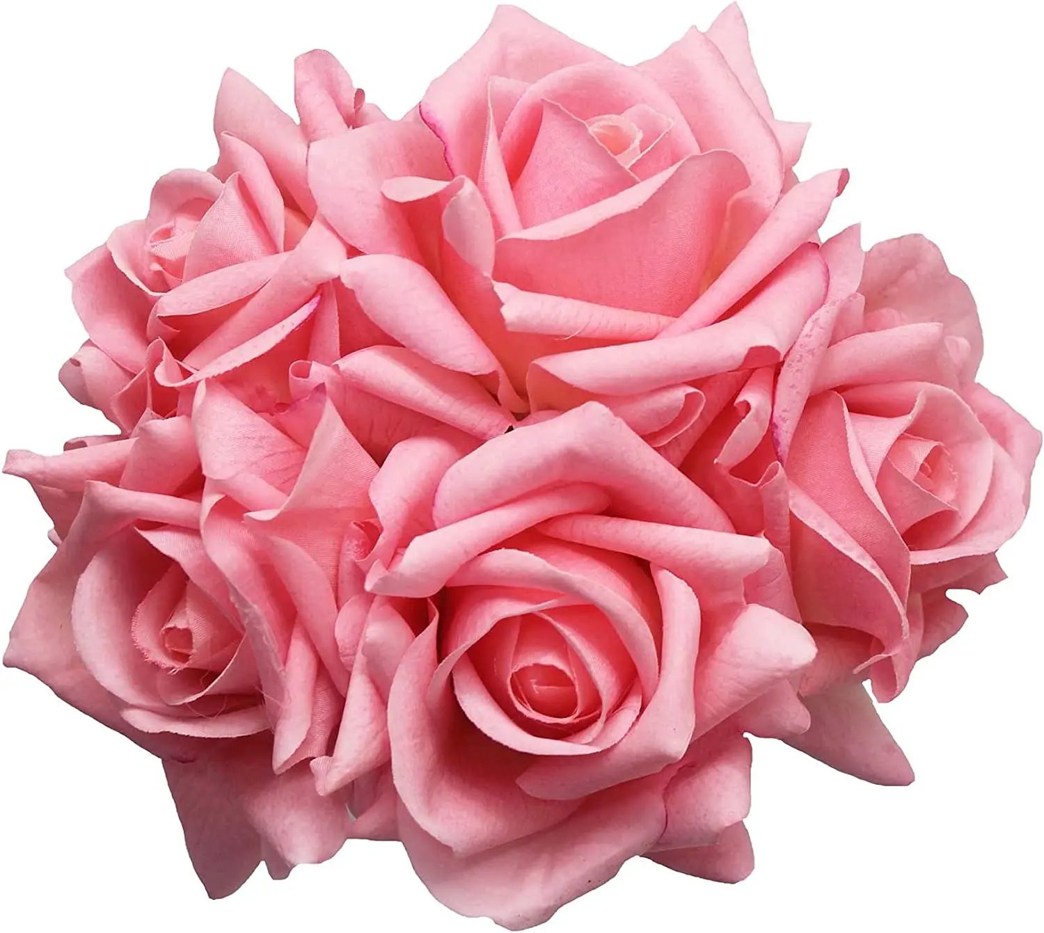 

5pcs Rose Bouquet Artificial Flowers Silk Big PinkRose Real Looking Flower for Wedding Bridesmaid Party Centerpieces Arrangement